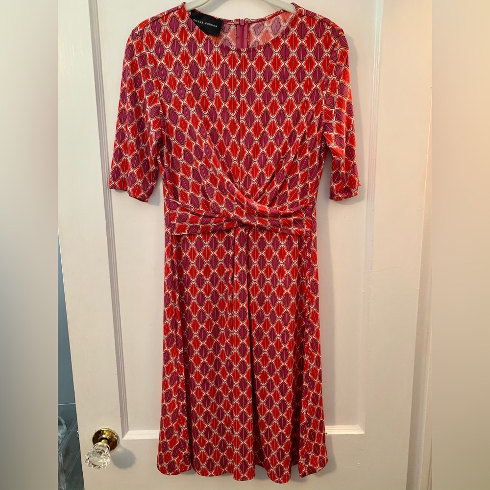Donna Morgan Orange and Pink Sundress